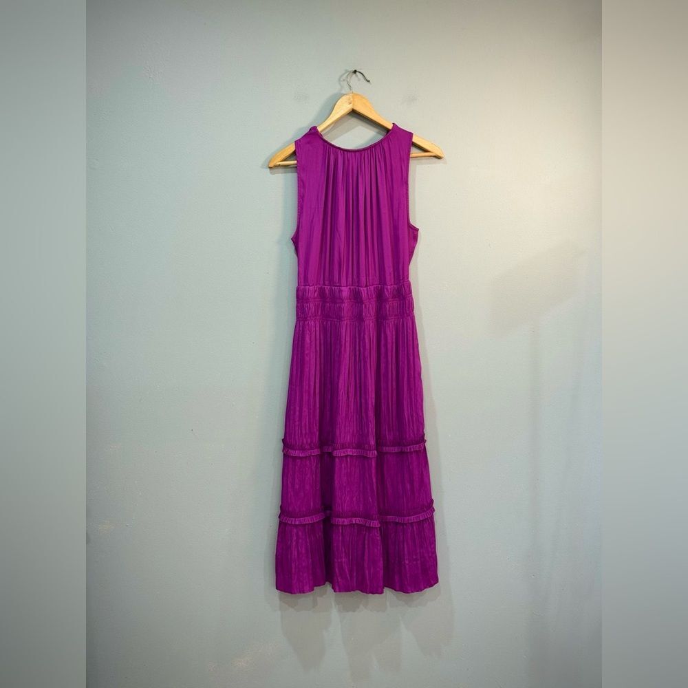 Purple WHBM Pleated Wrap Dress Size S - Picture 5 of 6